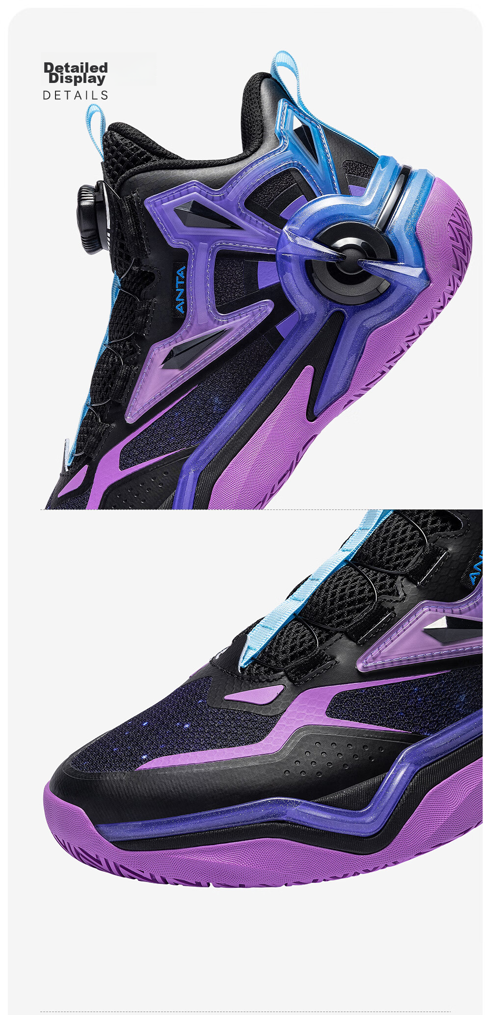 Anta Kids Boys Sports Shoes Ages 6-12 Youth Durable Sniper Basketball Shoes 312541108H 26